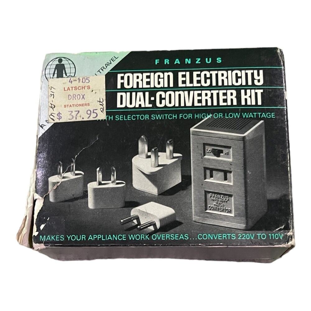 Franzus FR-1650 Foreign Travel Dual-Converter Kit Vintage Travel Case USA